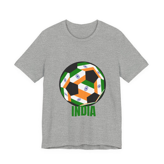 India Fan Specialty Soccer Ball Design T Shirt