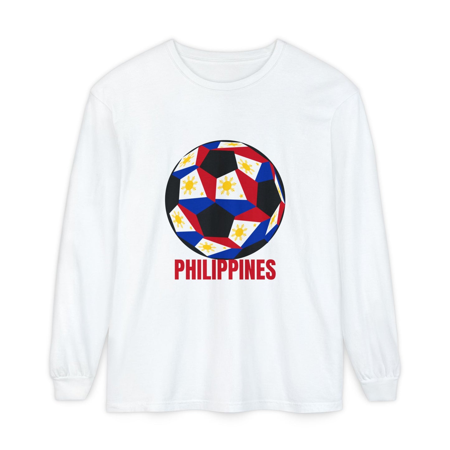 Philippines Fan Specialty Soccer Ball Design Long Sleeve Tee