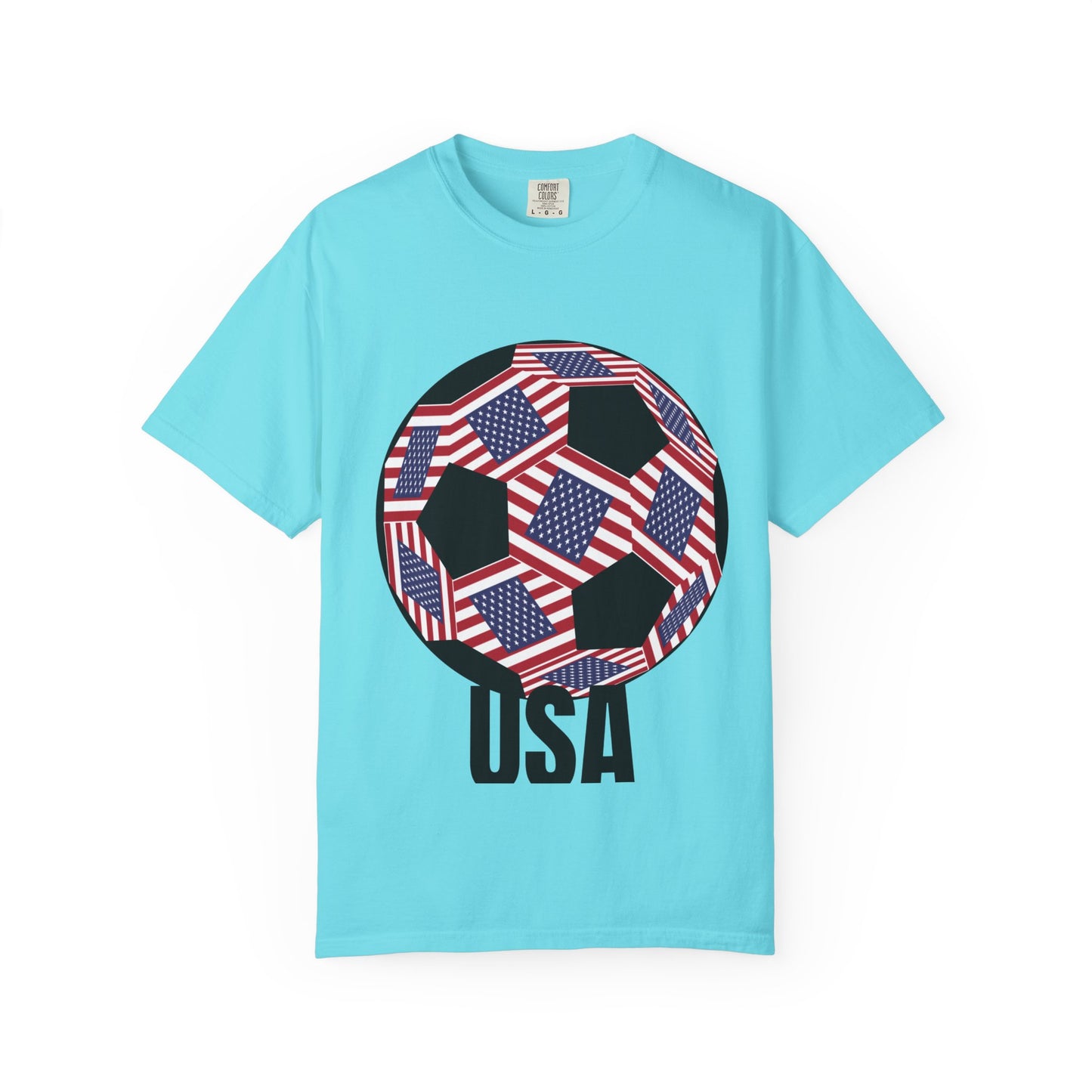 Patriotic USA Fan Specialty Soccer Ball Design T Shirt
