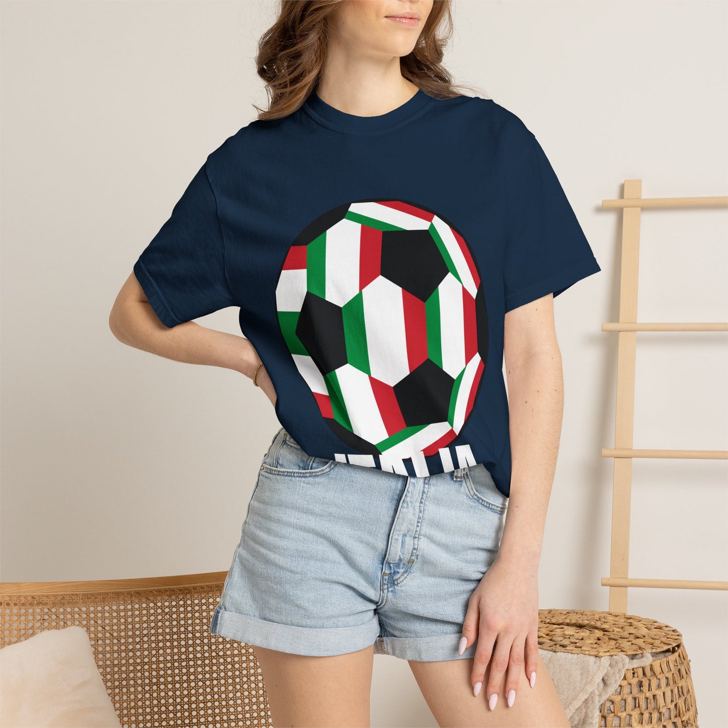 Italia Fan Specialty Soccer Ball Design T Shirt