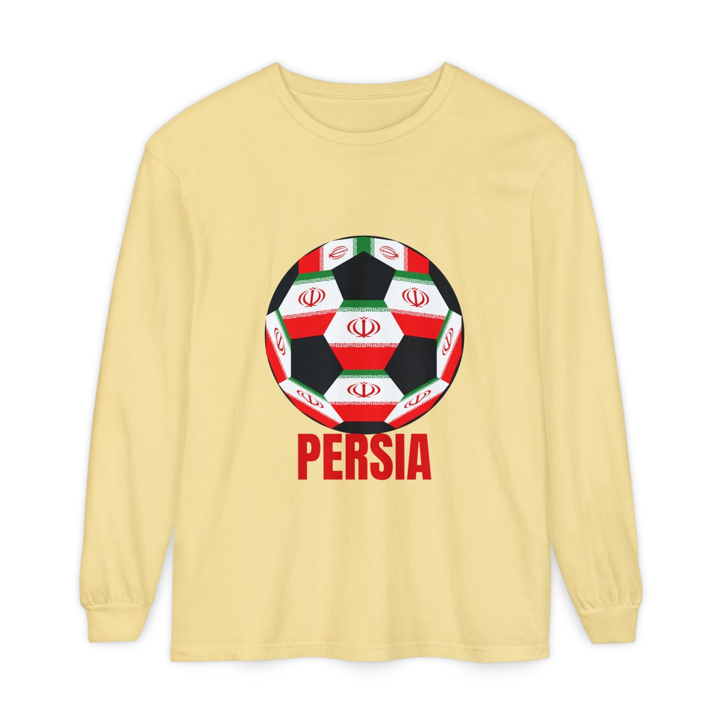 Persia Fan Specialty Soccer Ball Design  Long Sleeve Tee