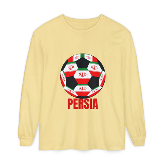 Persia Fan Specialty Soccer Ball Design  Long Sleeve Tee