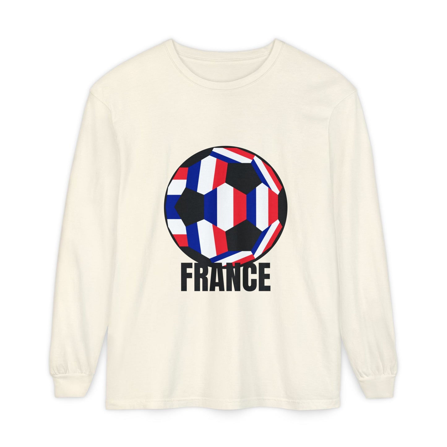 France Fan Specialty Soccer Ball Design Soccer Long Sleeve Tee