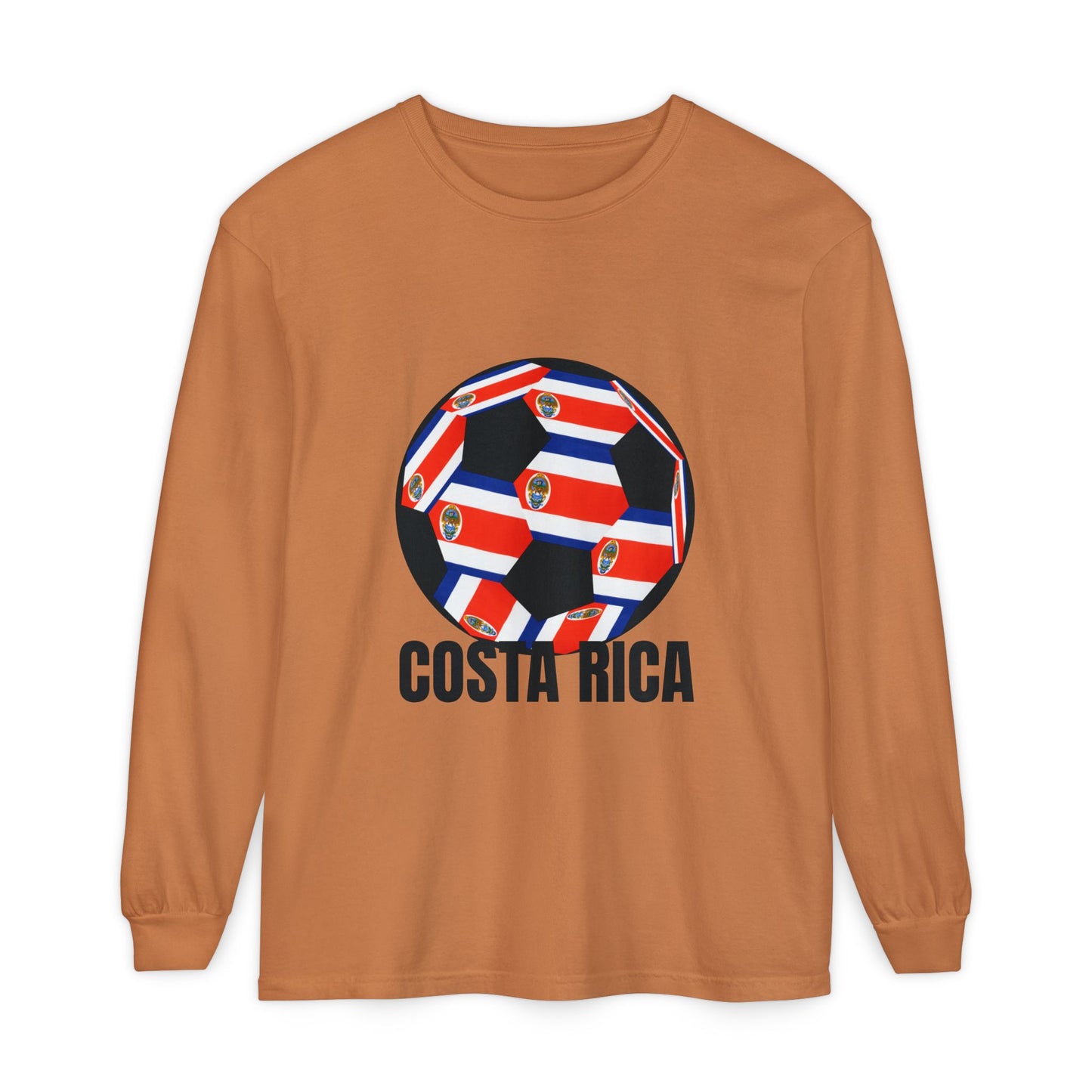 Costa Rica Fan Specialty Soccer Ball Long Sleeve Tee