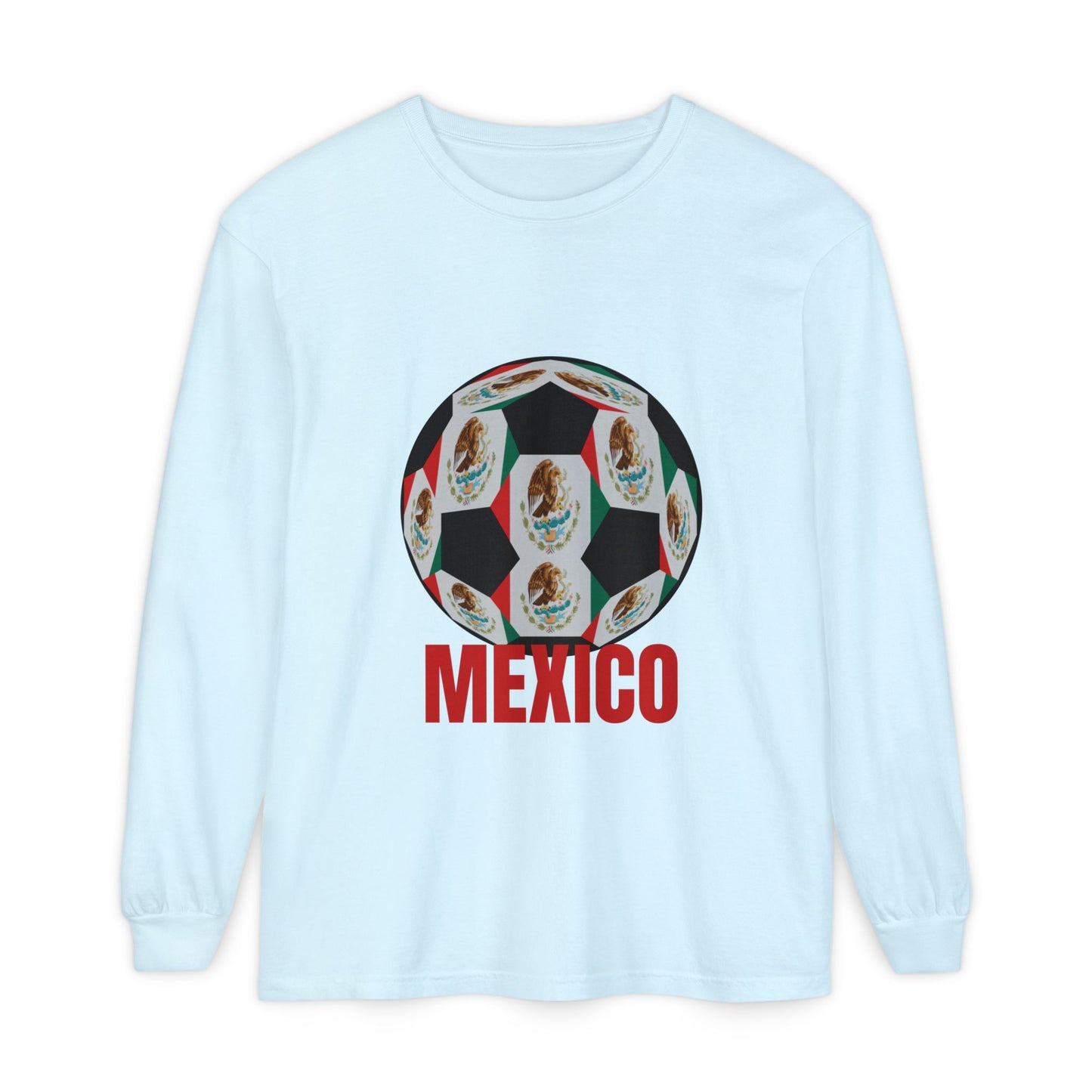 Mexico Fan Specialty Soccer Ball Design  Long Sleeve Tee