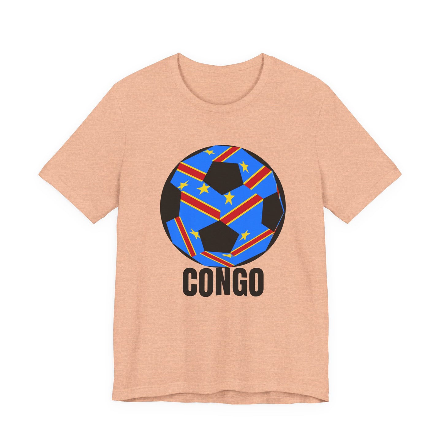 Congo Fan Specialty Soccer Ball Design T Shirt Black Text