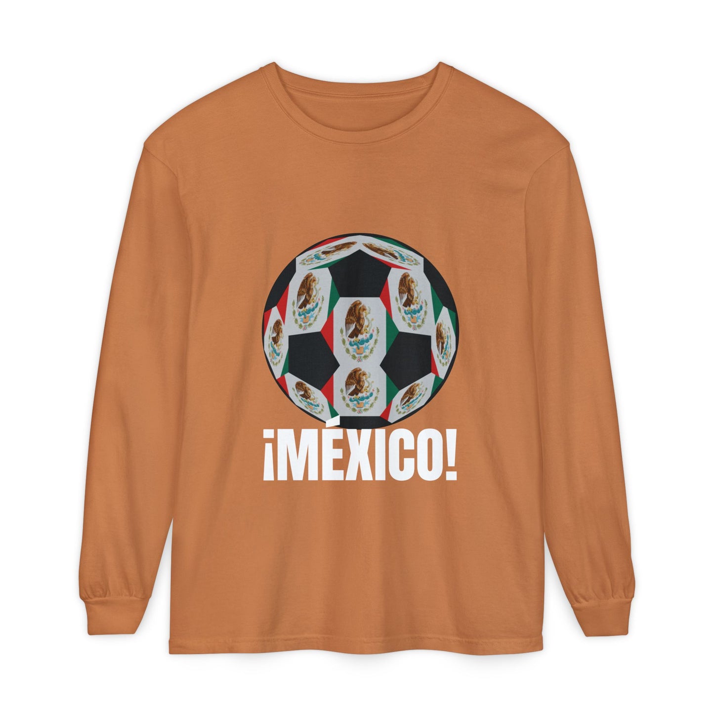 !Mexico! Fan Specialty Soccer Ball Design Long Sleeve Shirt