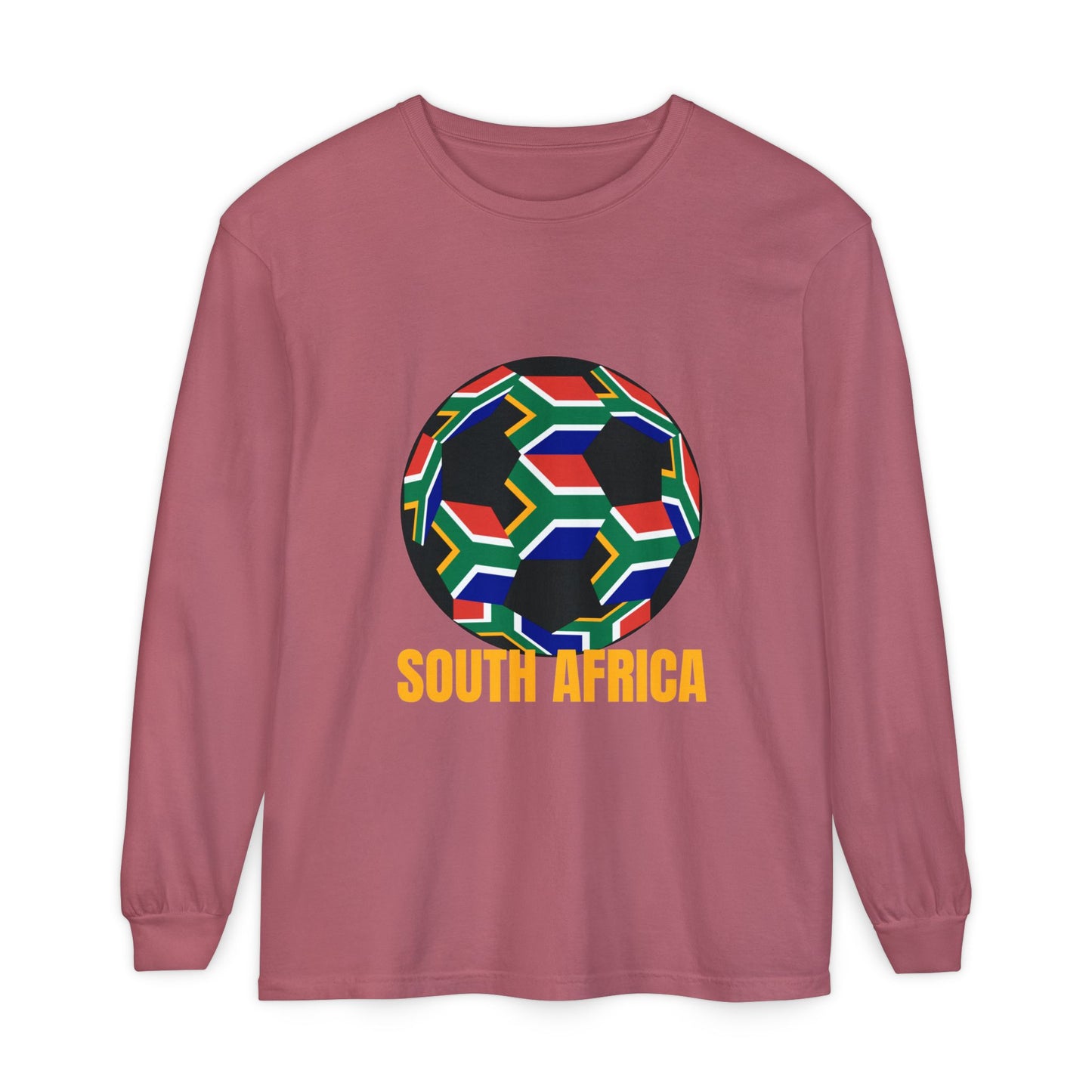South Africa Fan Specialty Soccer Ball Design Long Sleeve Tee