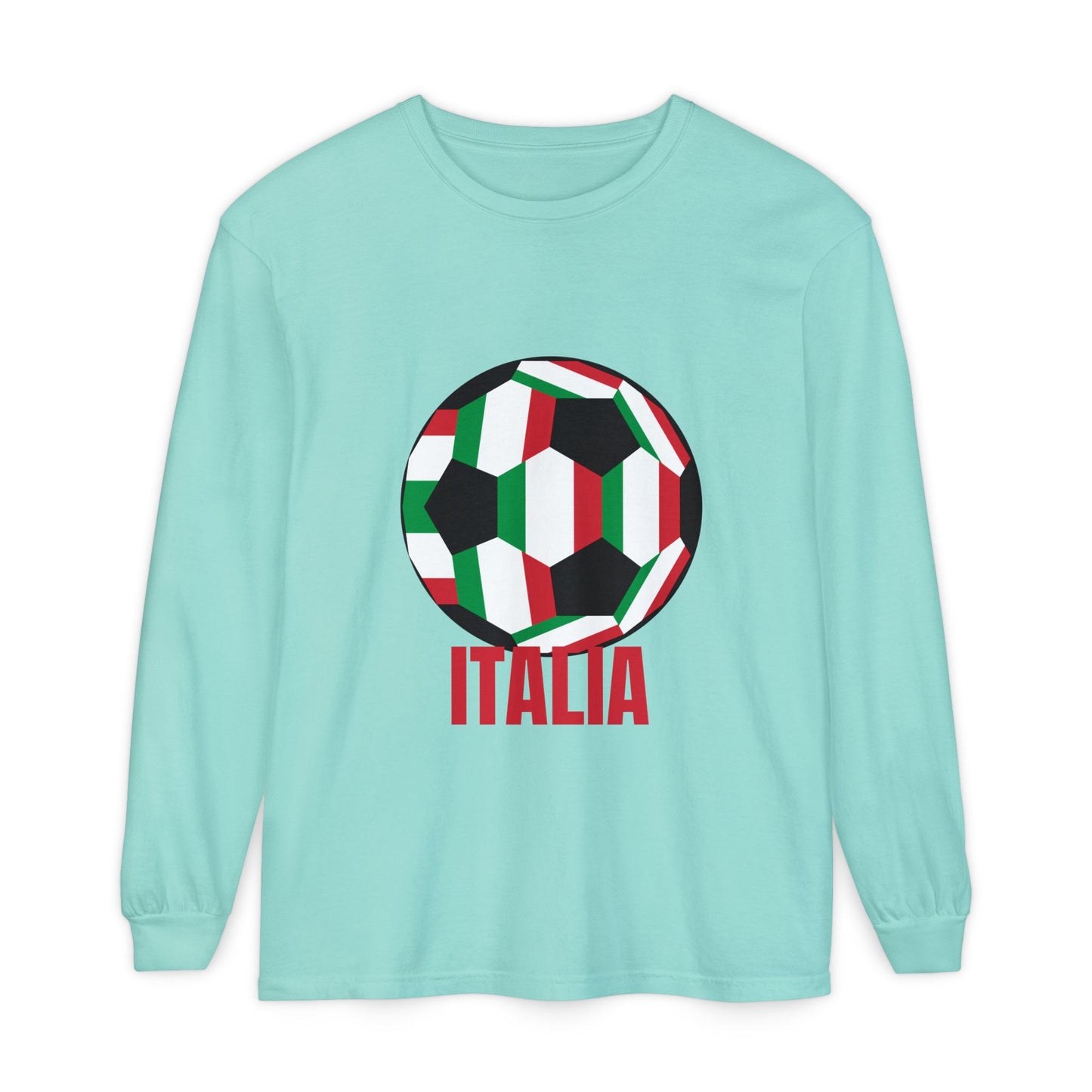 Italia Fan Specialty Soccer Ball Design  Long Sleeve T-Shirt
