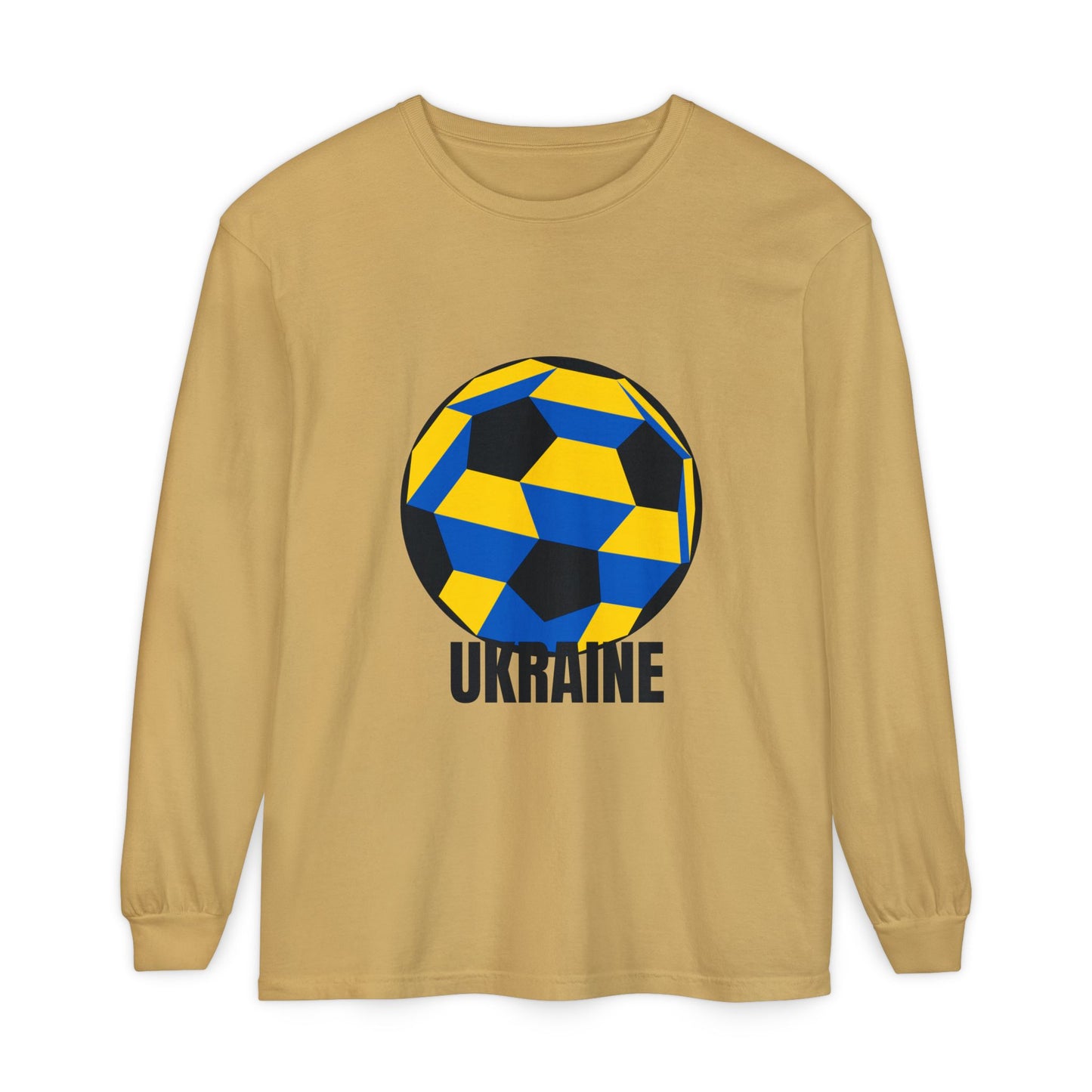 Ukraine Fan Specialty Soccer Ball Design Long Sleeve Shirt