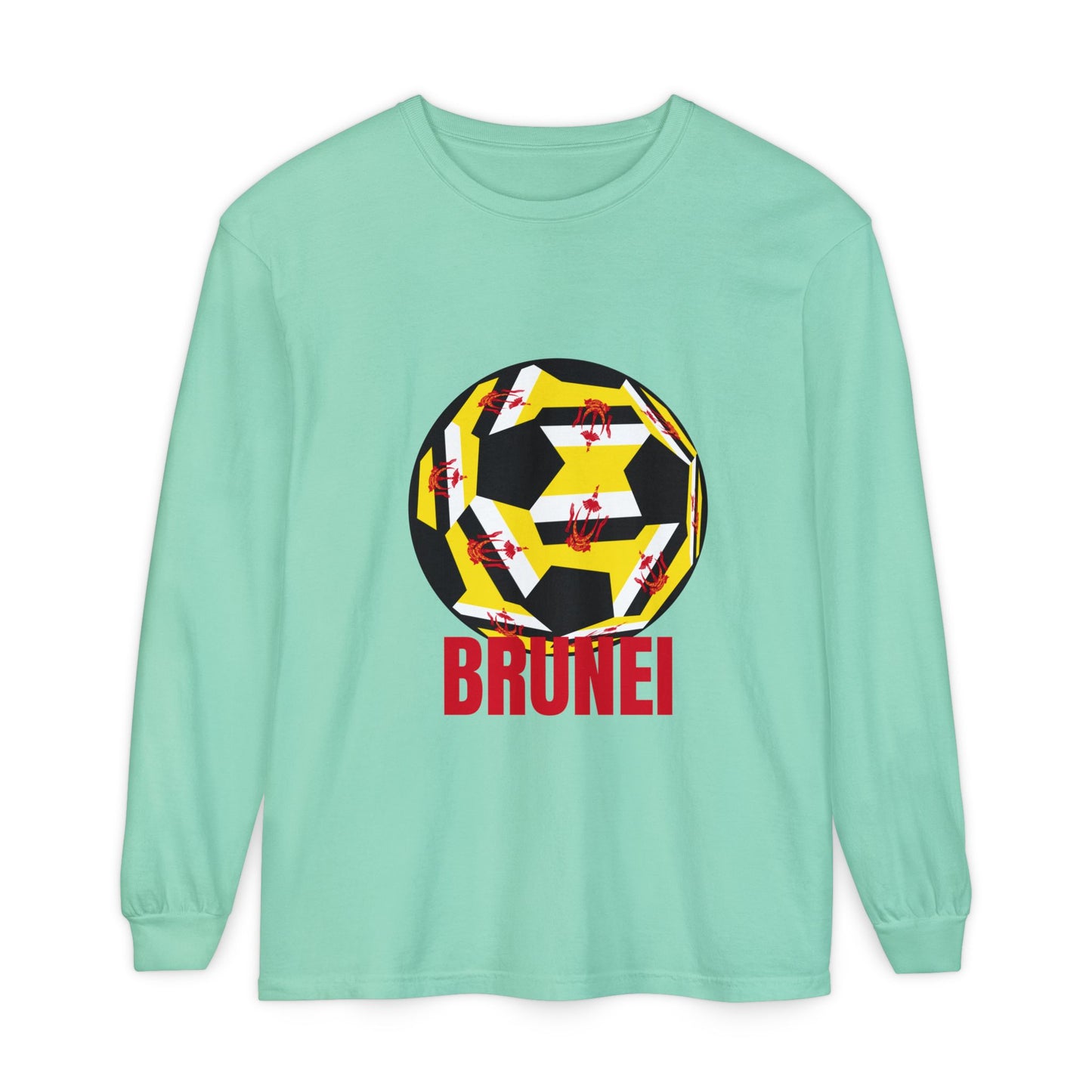 Brunei Fan Specialty Soccer Ball Design  Long Sleeve Tee
