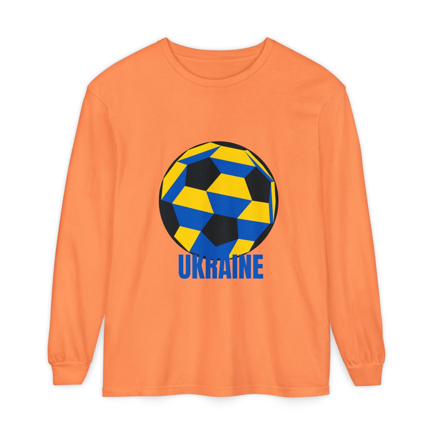 Ukraine Fan Specialty Soccer Ball Design  Long Sleeve Tee