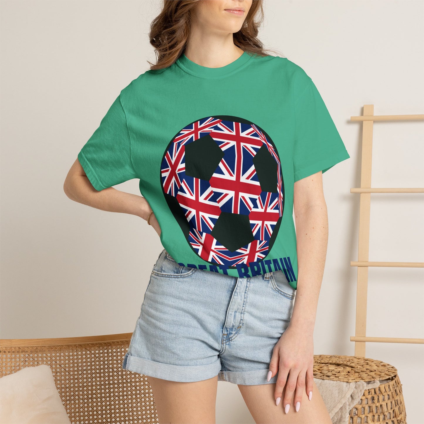 Great Britain Fan Specialty Soccer Ball Design T Shirt
