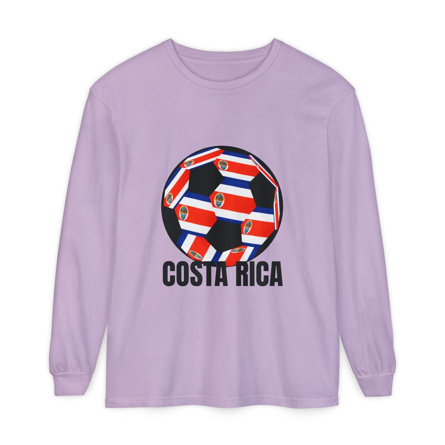 Costa Rica Fan Specialty Soccer Ball Long Sleeve Tee