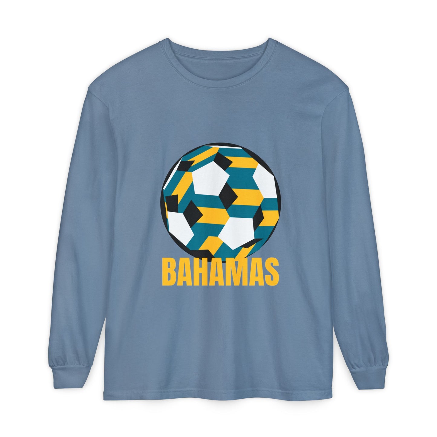 Bahamas Fan Specialty Soccer Ball Design  Long Sleeve Tee