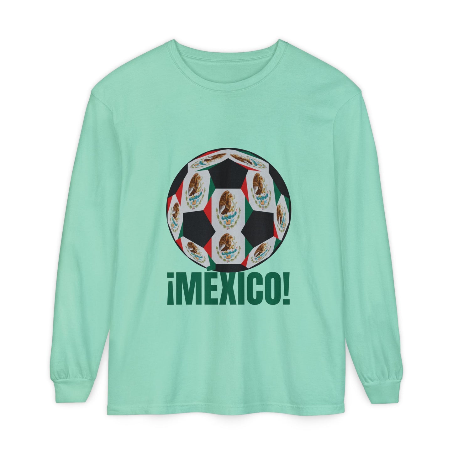 !Mexico! Fan Specialty Soccer Ball Design Long Sleeve