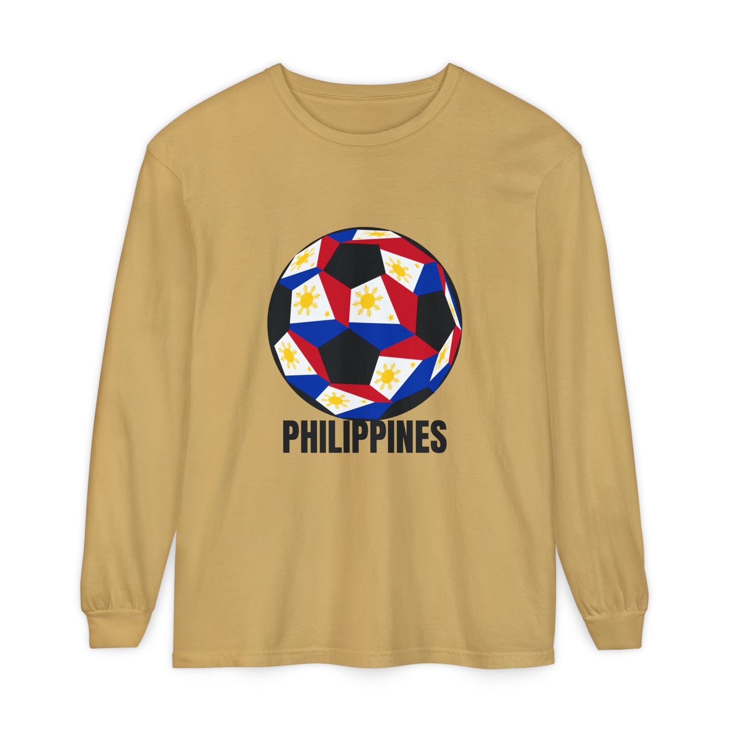 Philippines Fan Specialty Soccer Ball Design Long Sleeve Tee