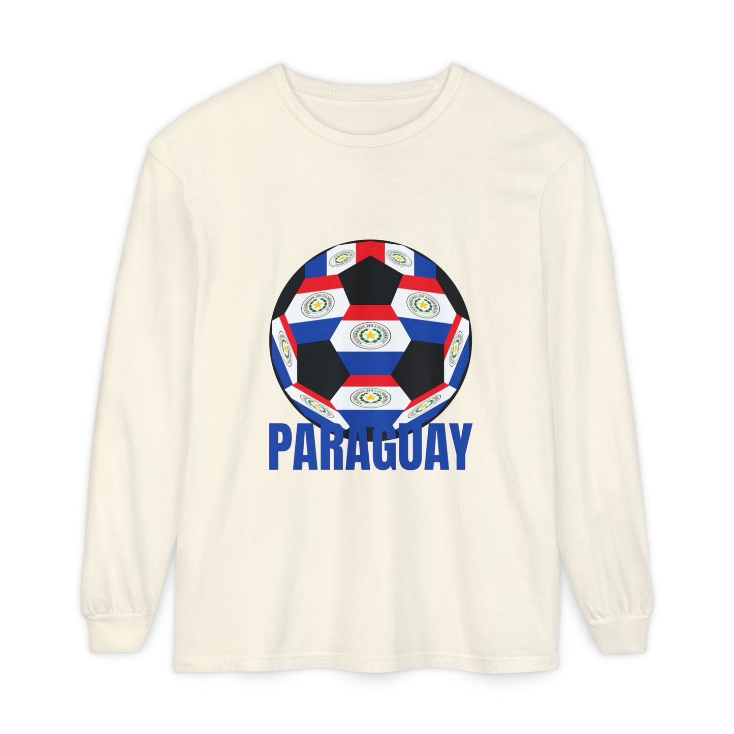 Paraguay Fan Specialty Soccer Ball Design Long Sleeve Shirt