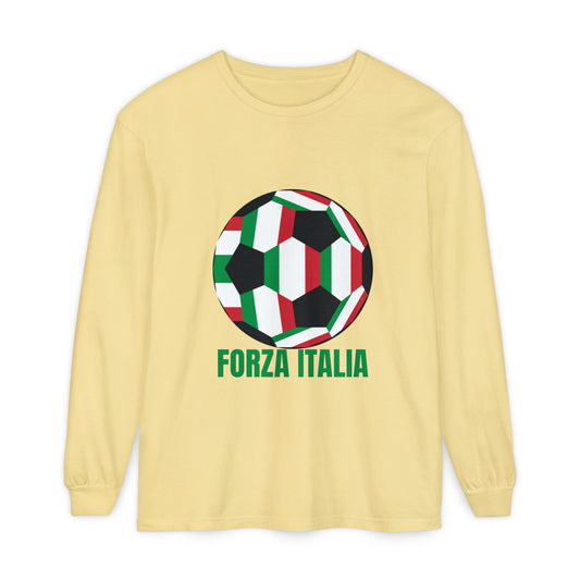 Forza Italia Fan Specialty Soccer Ball Design Long Sleeve Tee