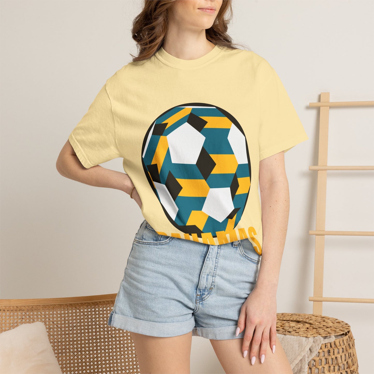 Bahamas Fan Specialty Soccer Ball Design T Shirt