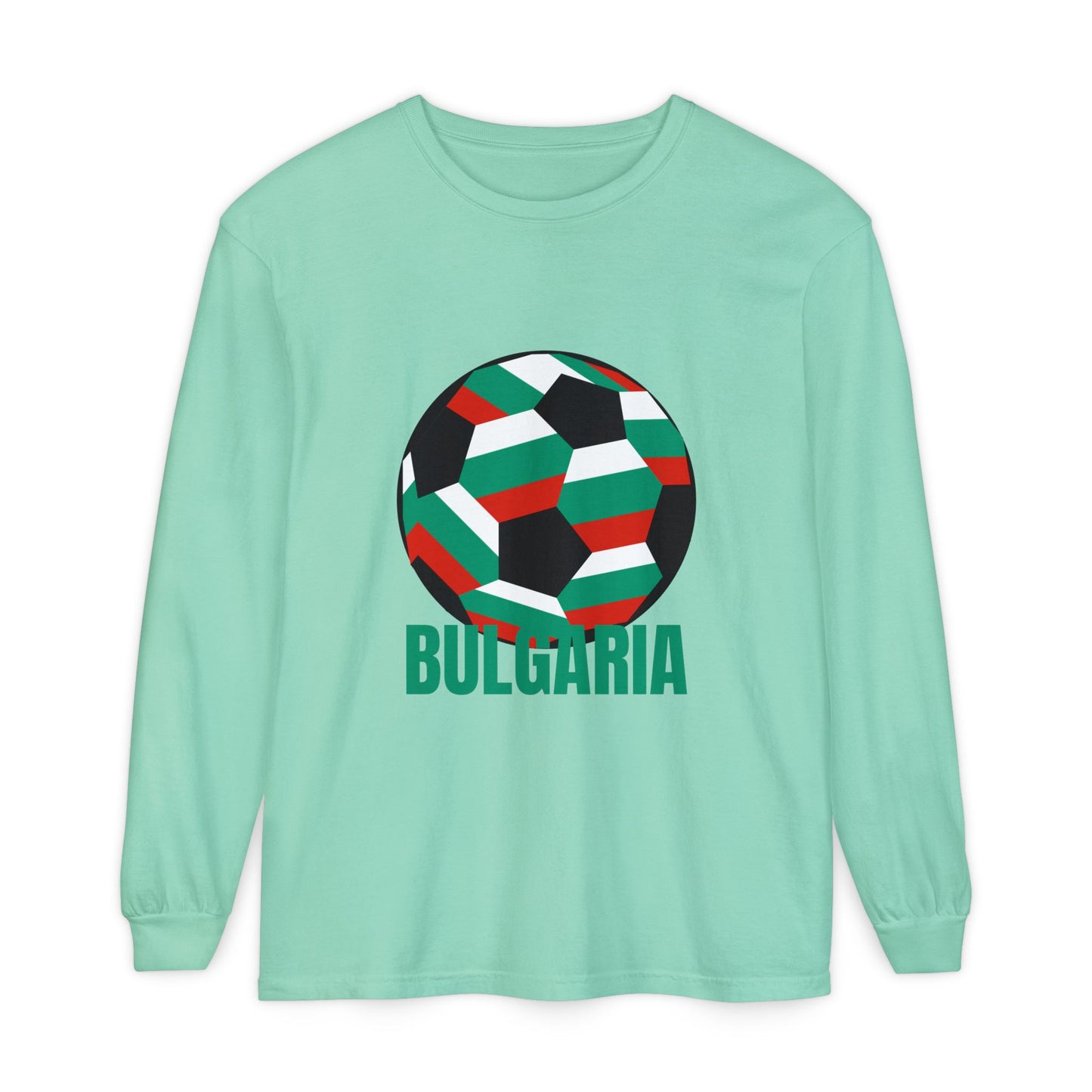 Bulgaria Fan Specialty Soccer Ball Design Long Sleeve Tee