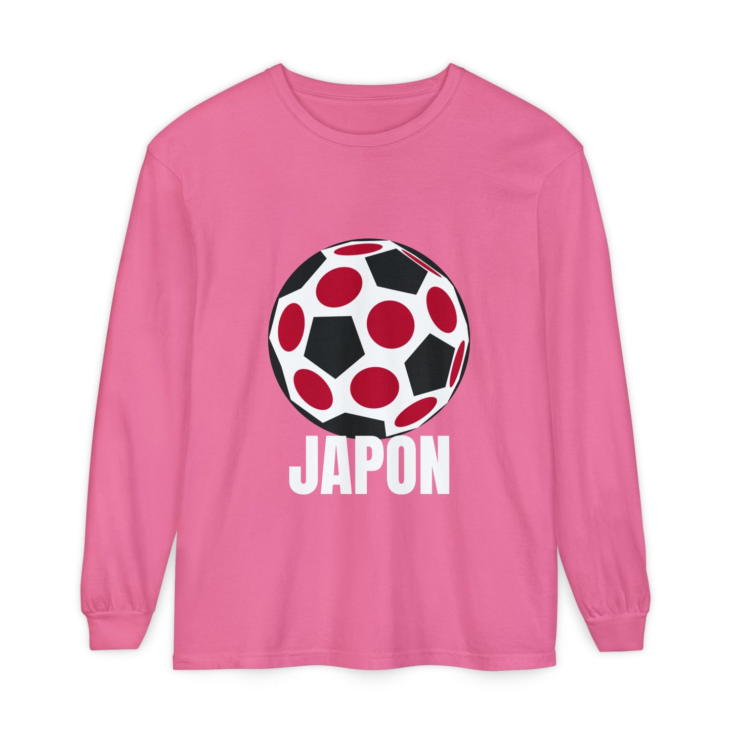 Japon Fan Specialty Soccer Ball Design Long Sleeve Tee