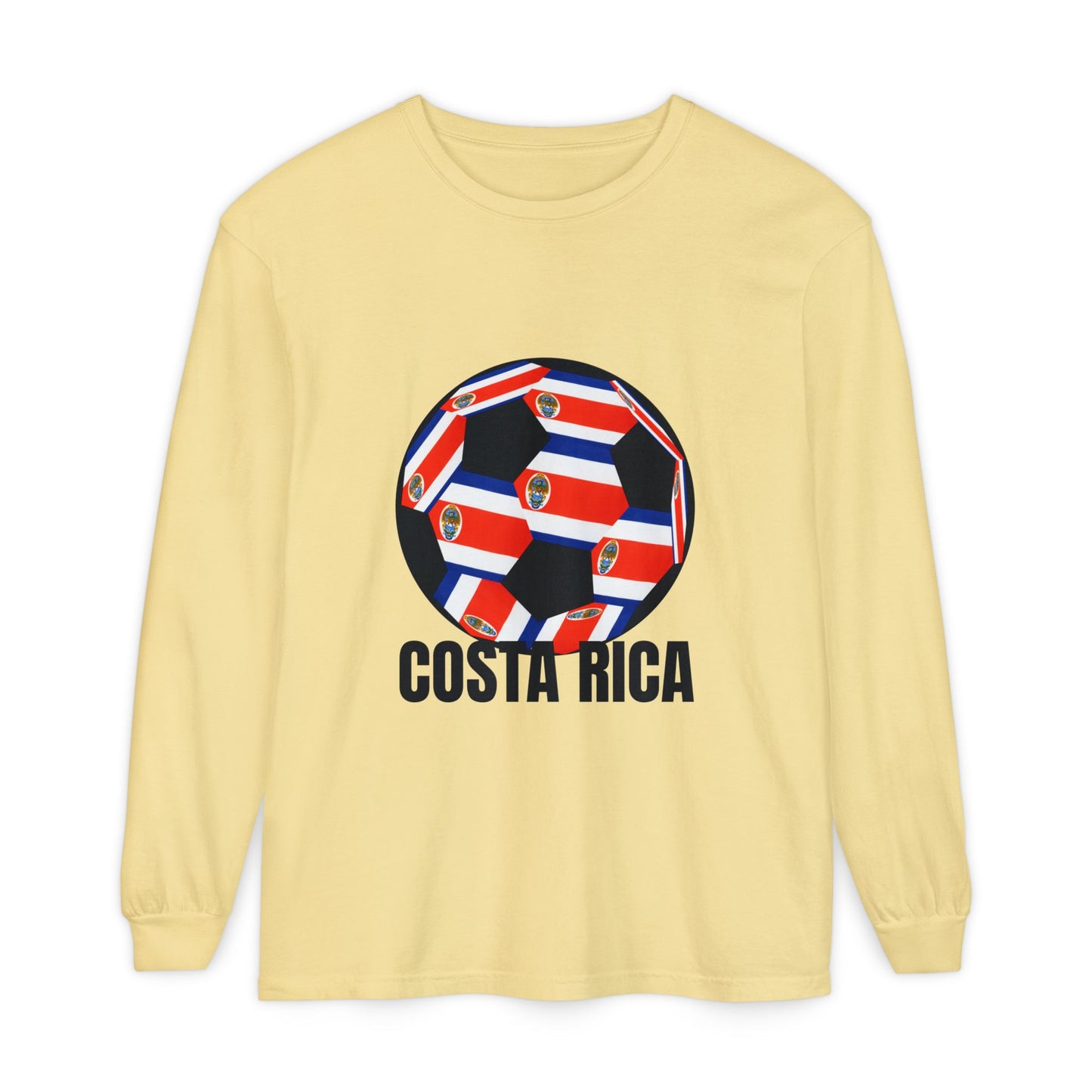 Costa Rica Fan Specialty Soccer Ball Long Sleeve Tee