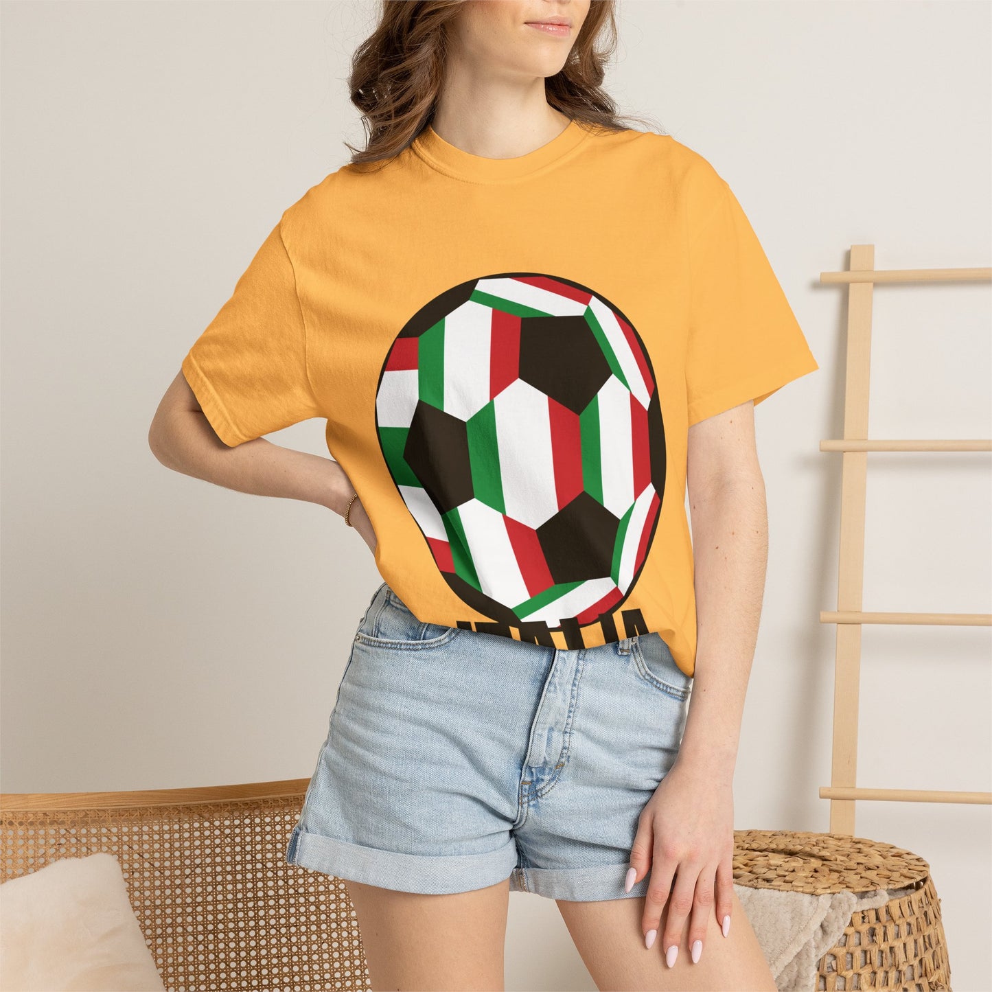 Italia Fan Specialty Soccer Ball Design T Shirt