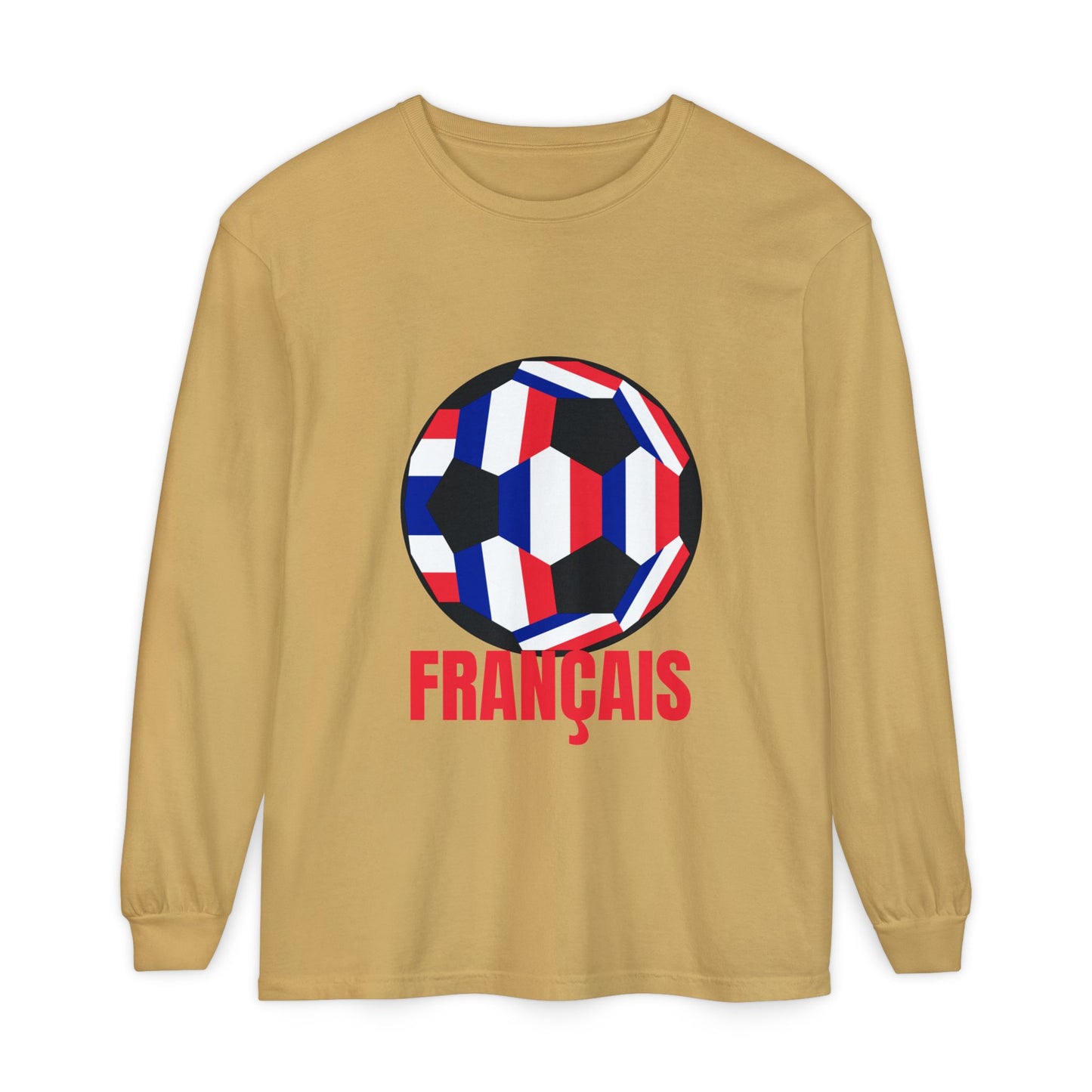 Francais Fan Specialty Soccer Ball Design Long Sleeve Tee