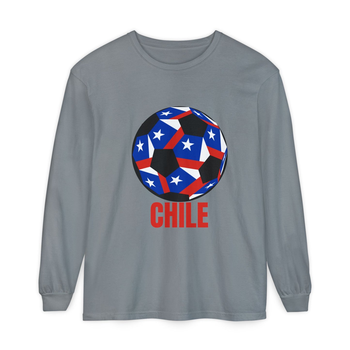 Chile Fan Specialty Soccer Ball Long Sleeve Tee