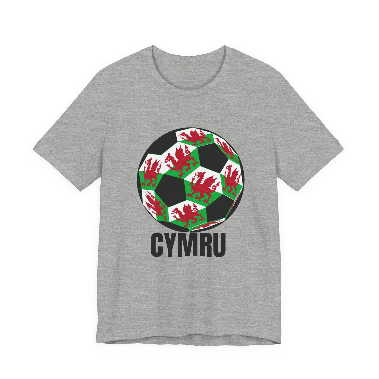 Cymru Fan Specialty Soccer Ball Design T Shirt Black Text