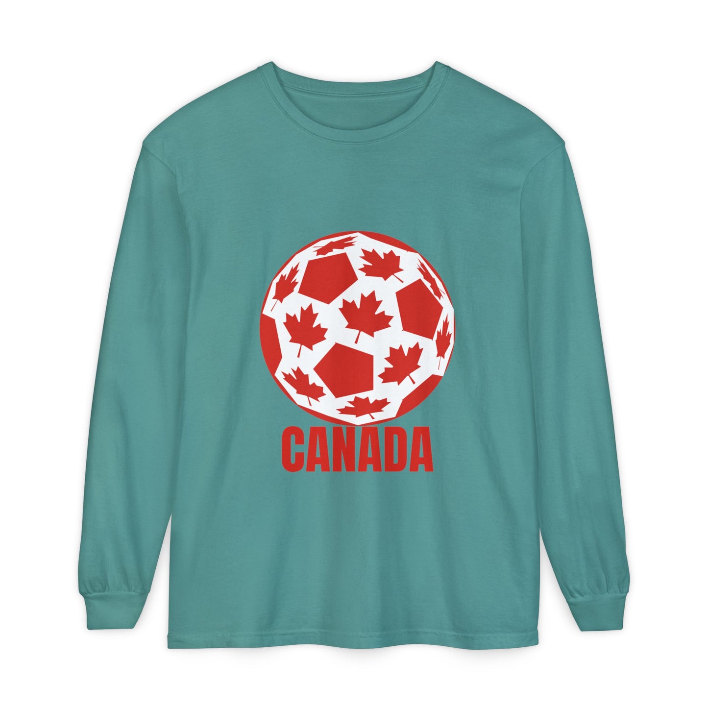 Canada Fan Specialty Soccer Ball Design Long Sleeve T Shirt