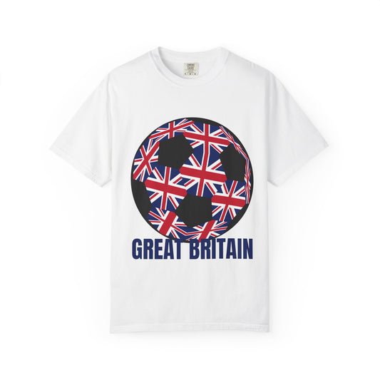 Great Britain Fan Specialty Soccer Ball Design T Shirt