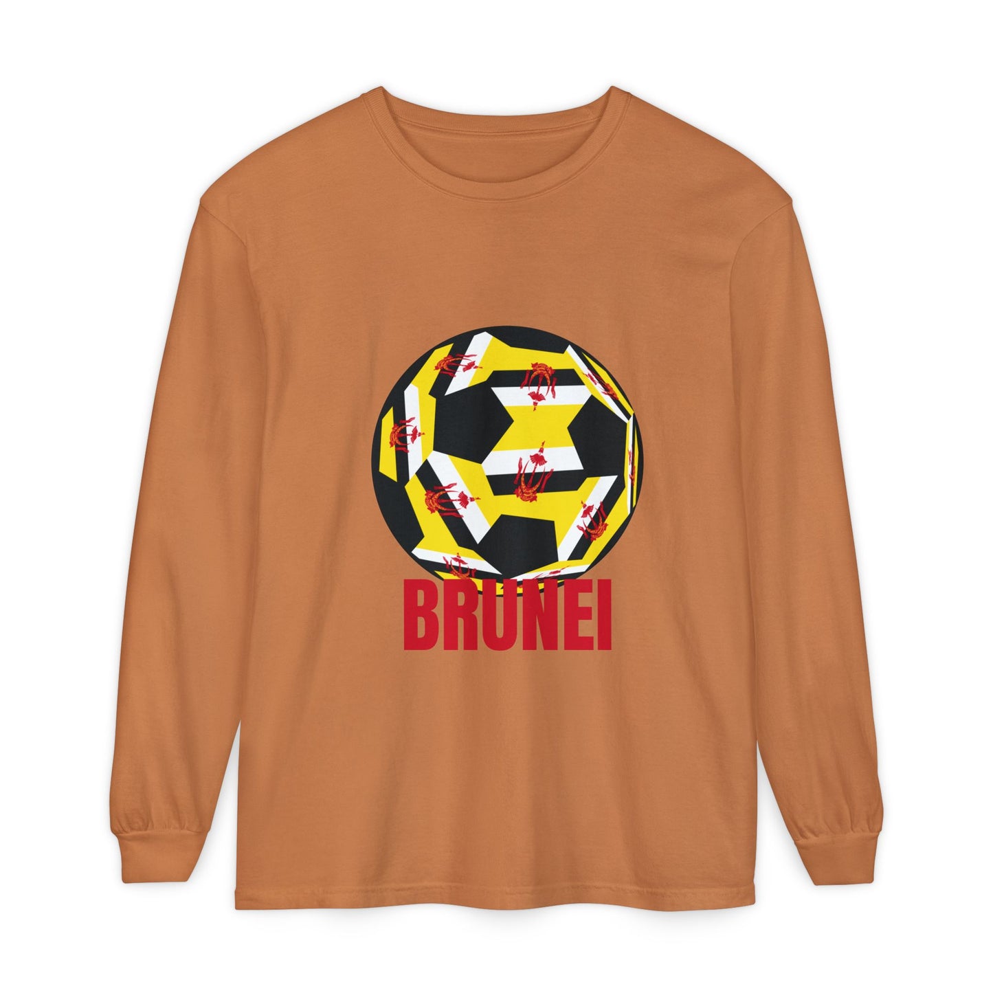 Brunei Fan Specialty Soccer Ball Design  Long Sleeve Tee