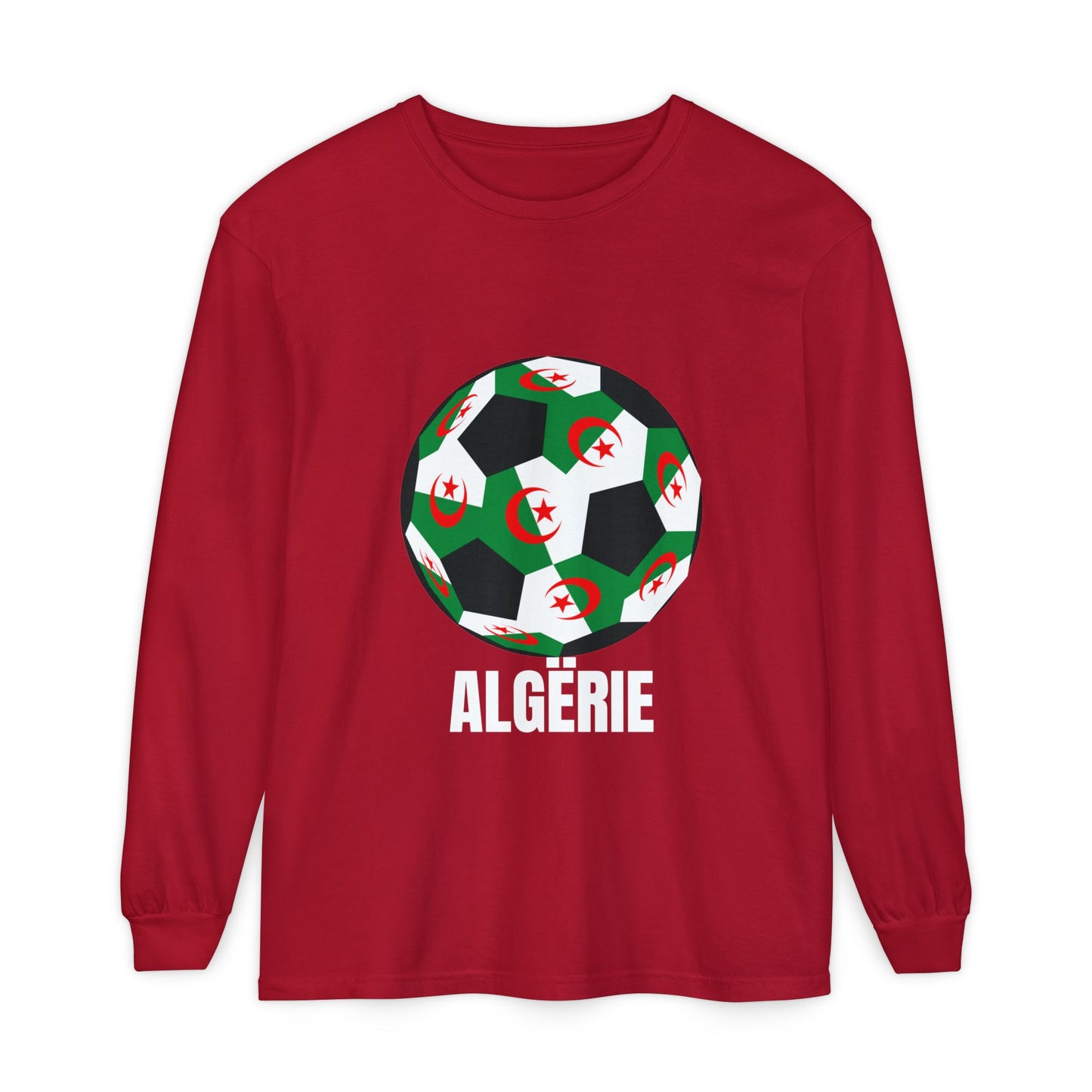 ALGËRIE Fan Specialty Soccer Ball Design Long Sleeve T-Shirt