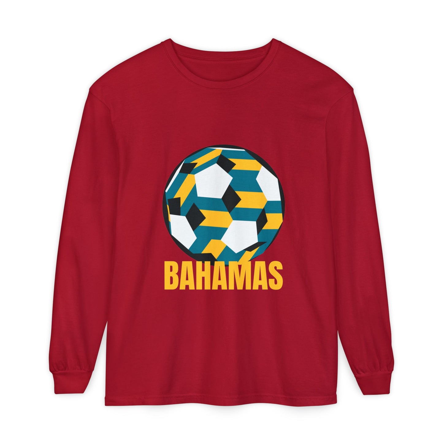 Bahamas Fan Specialty Soccer Ball Design  Long Sleeve Tee