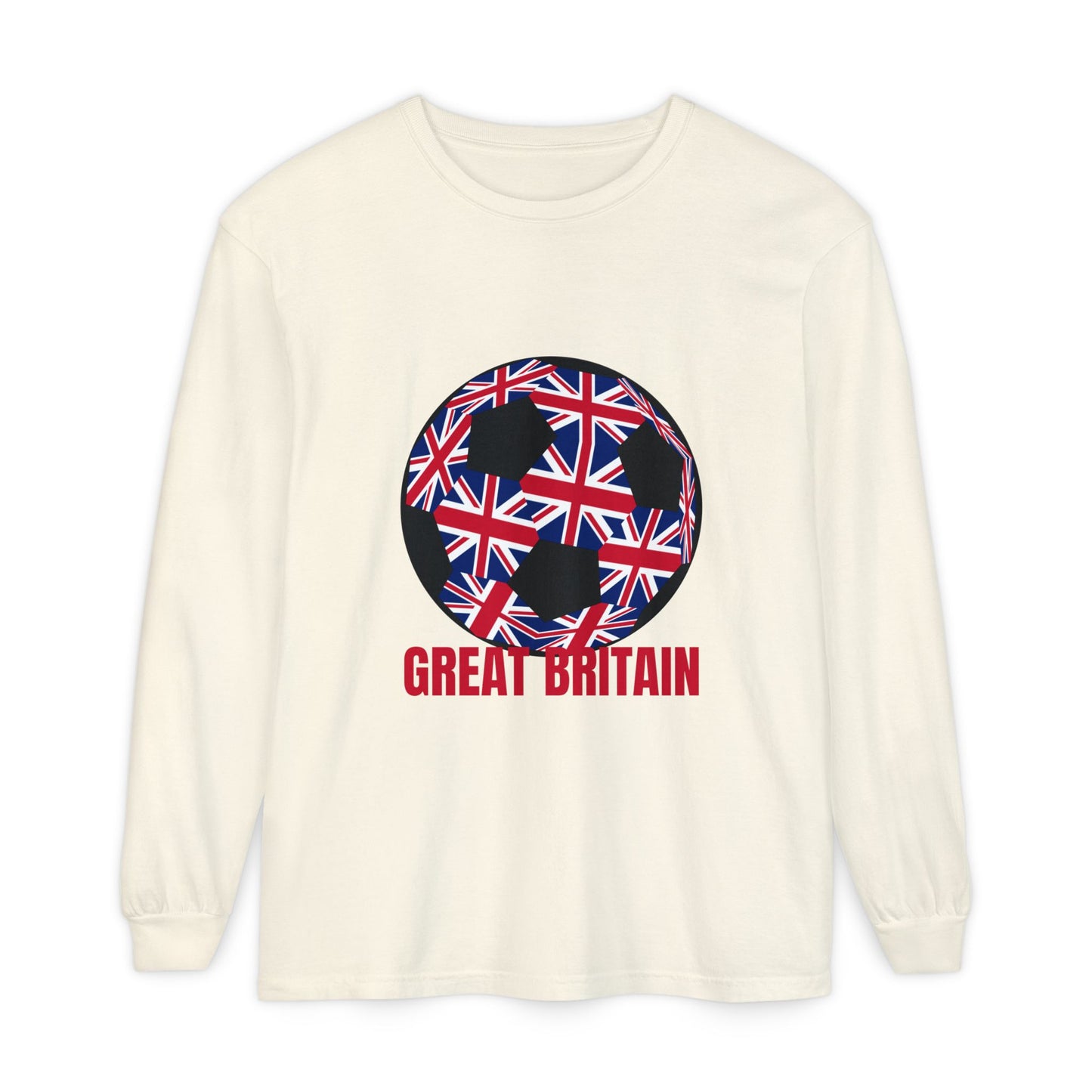 Great Britain Fan Specialty Soccer Ball Design  Long Sleeve Tee