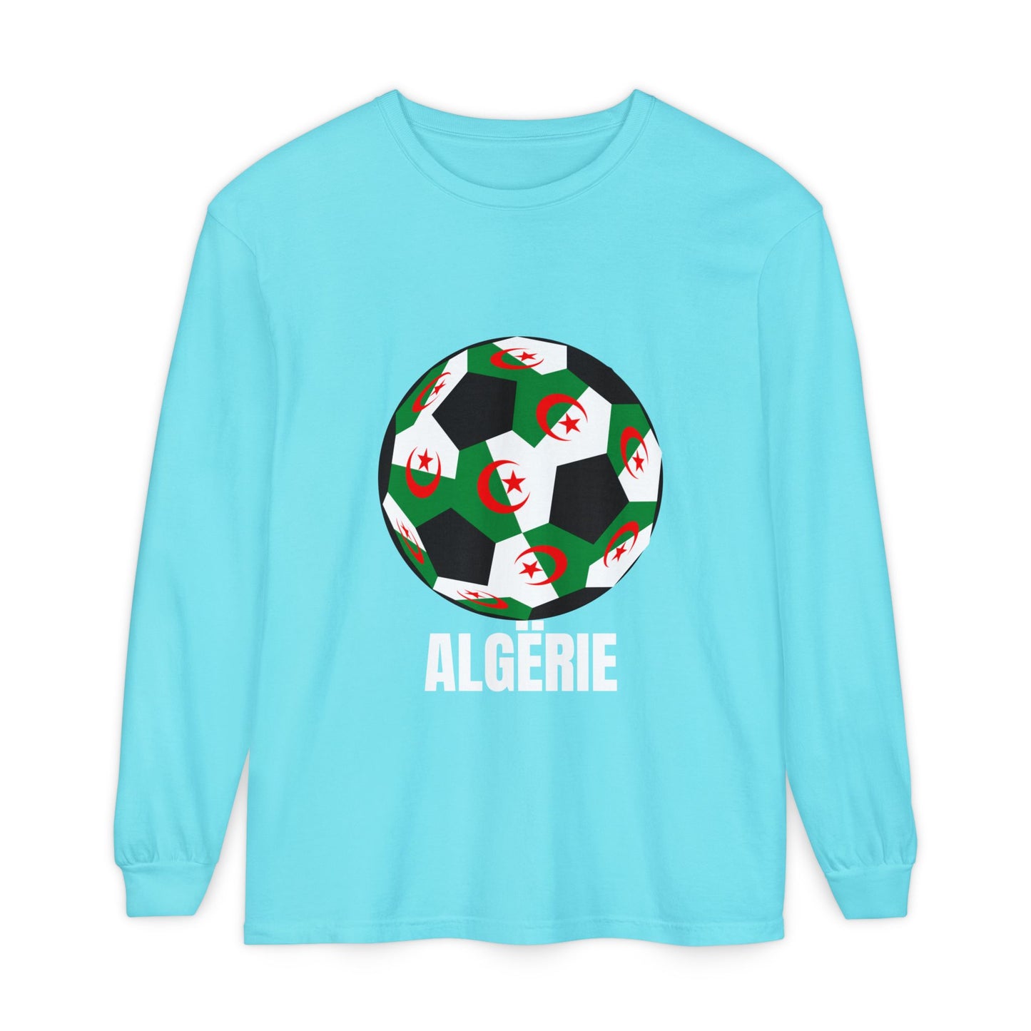 ALGËRIE Fan Specialty Soccer Ball Design Long Sleeve T-Shirt