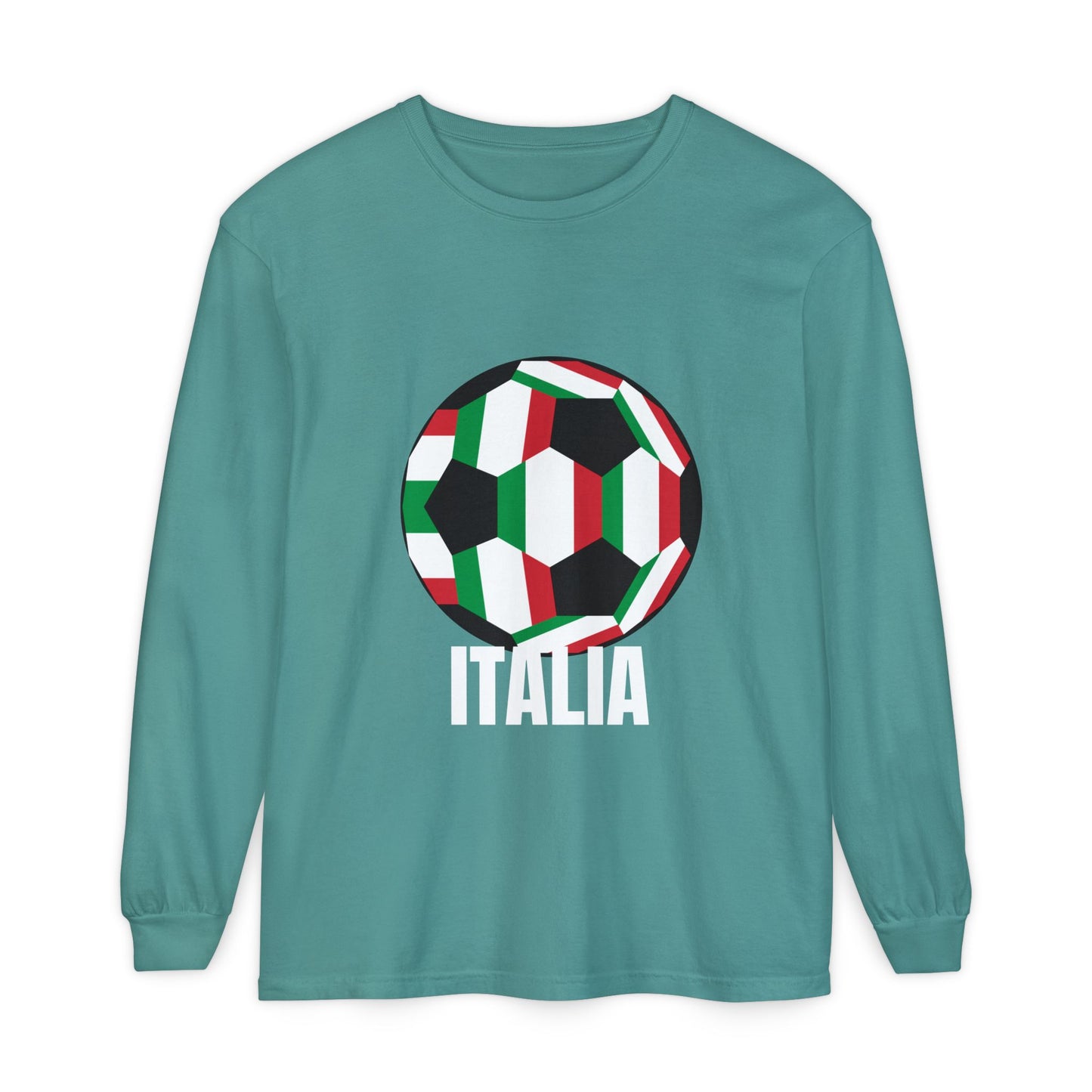 Italia Fan Specialty Soccer Ball Design Long Sleeve Tee
