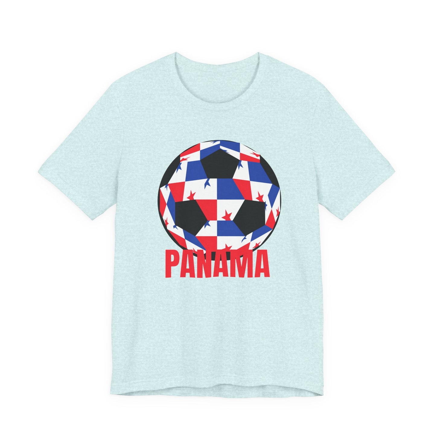 Panama Fan Specialty Soccer Ball Design T Shirt Red Text