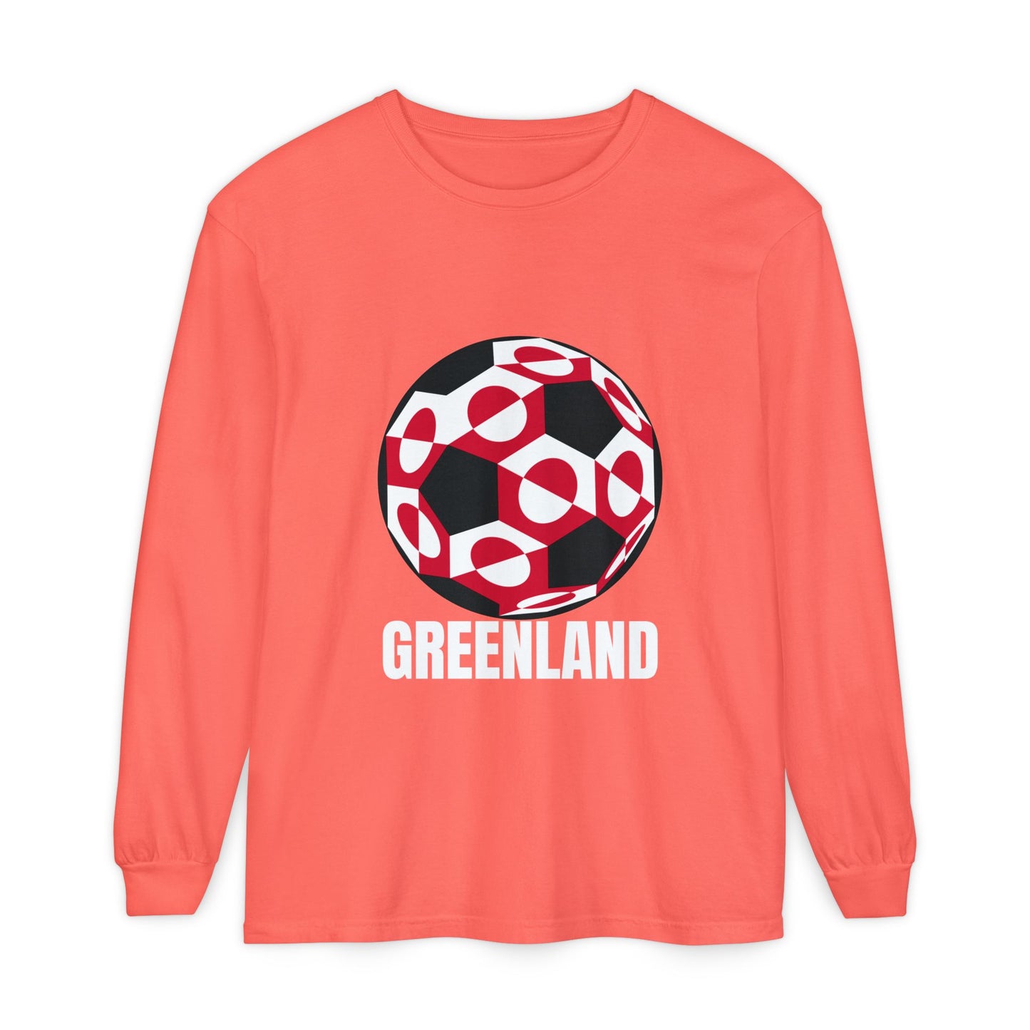 Greenland Fan Specialty Soccer Ball Design Long Sleeve Tee
