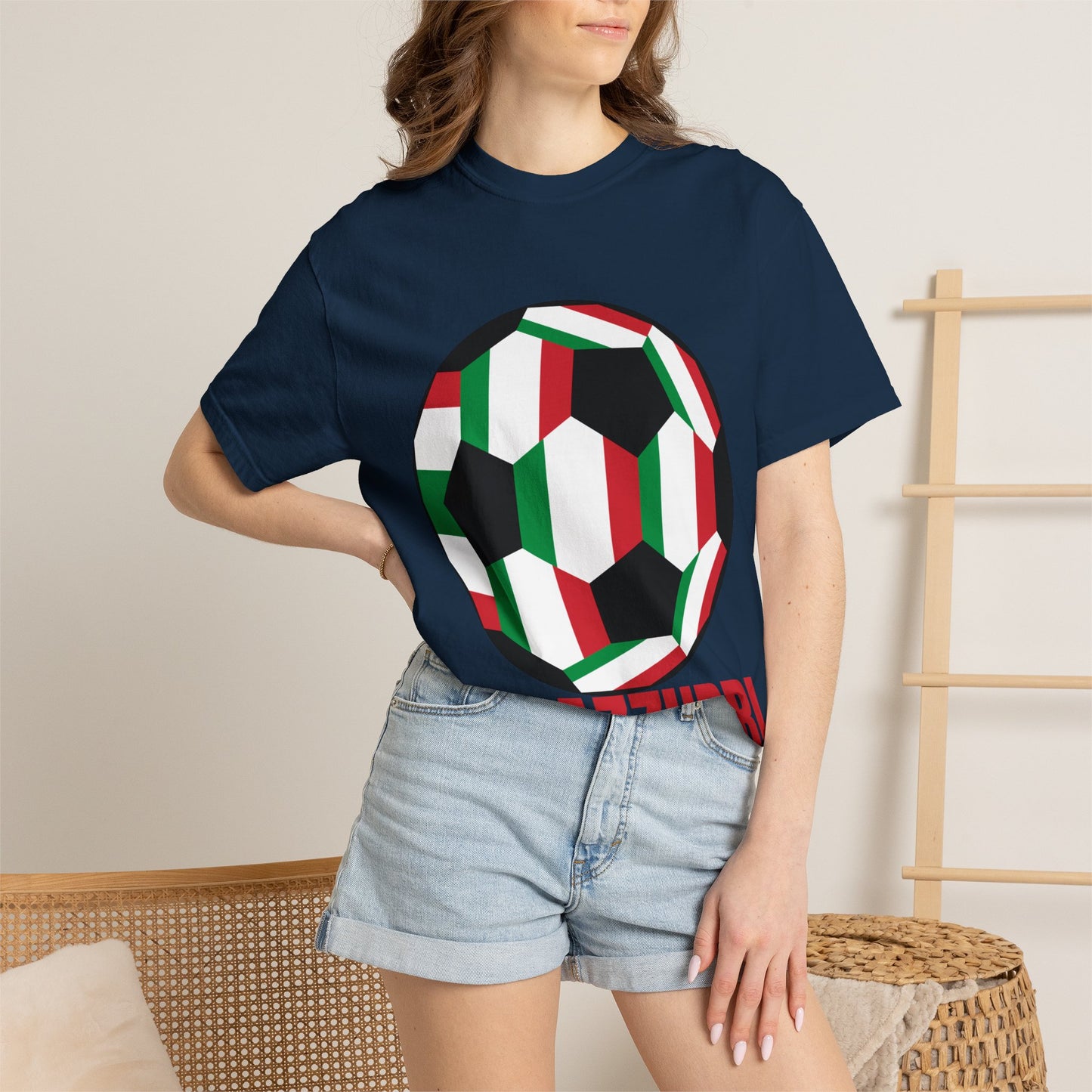 Gli Azzurri Fan Specialty Soccer Ball Design T Shirt