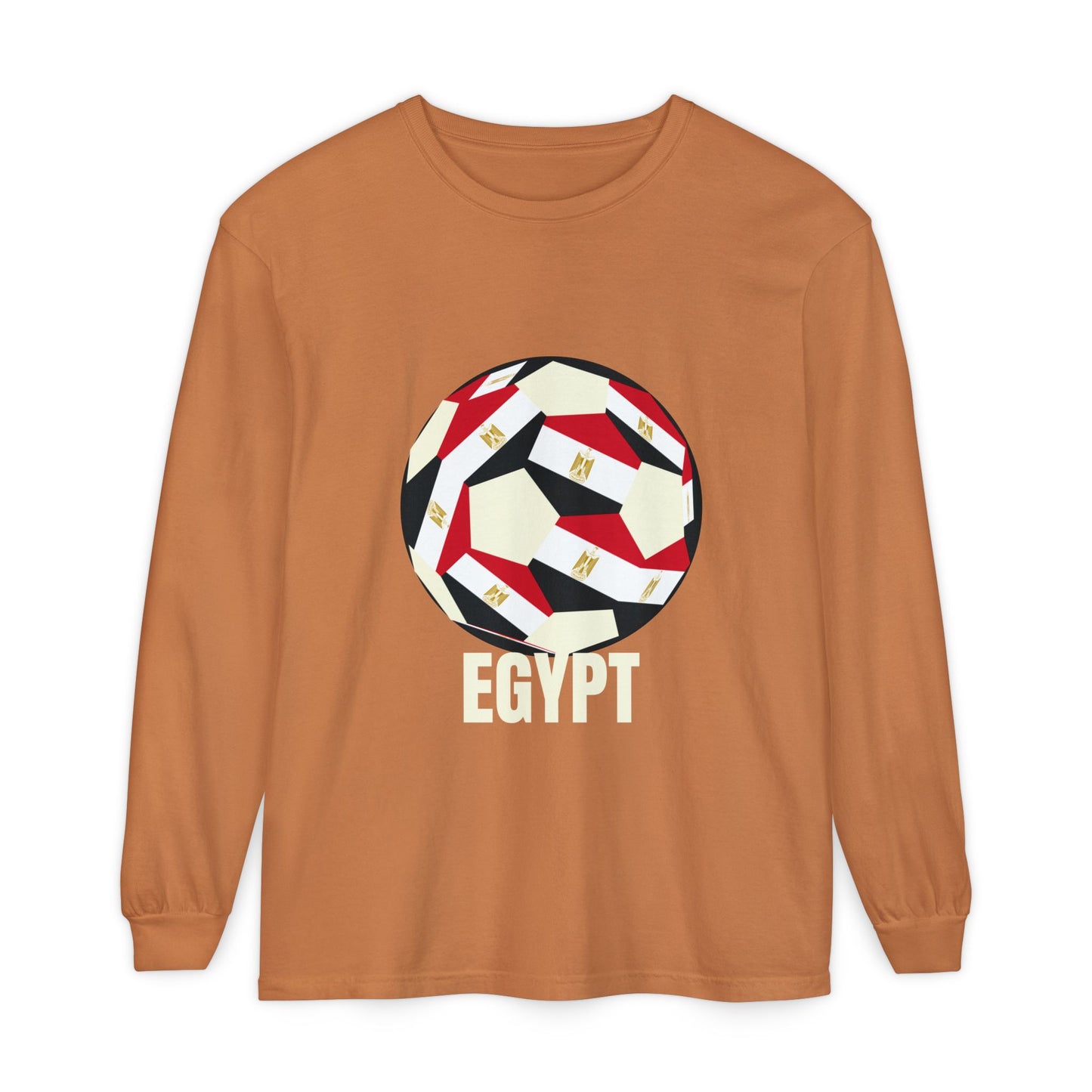 Egypt Fan Specialty Soccer Ball Design Long Sleeve Tee