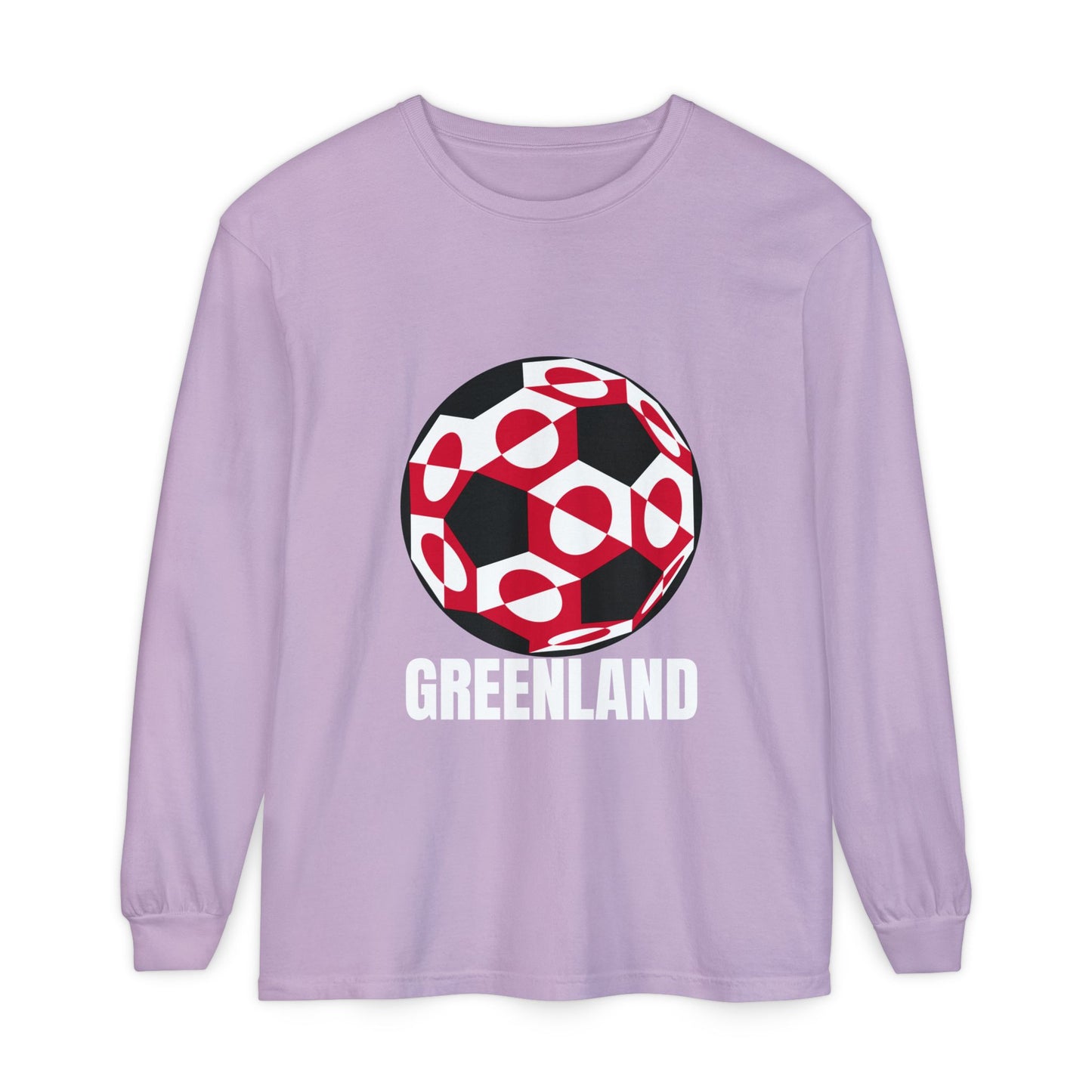 Greenland Fan Specialty Soccer Ball Design Long Sleeve Tee