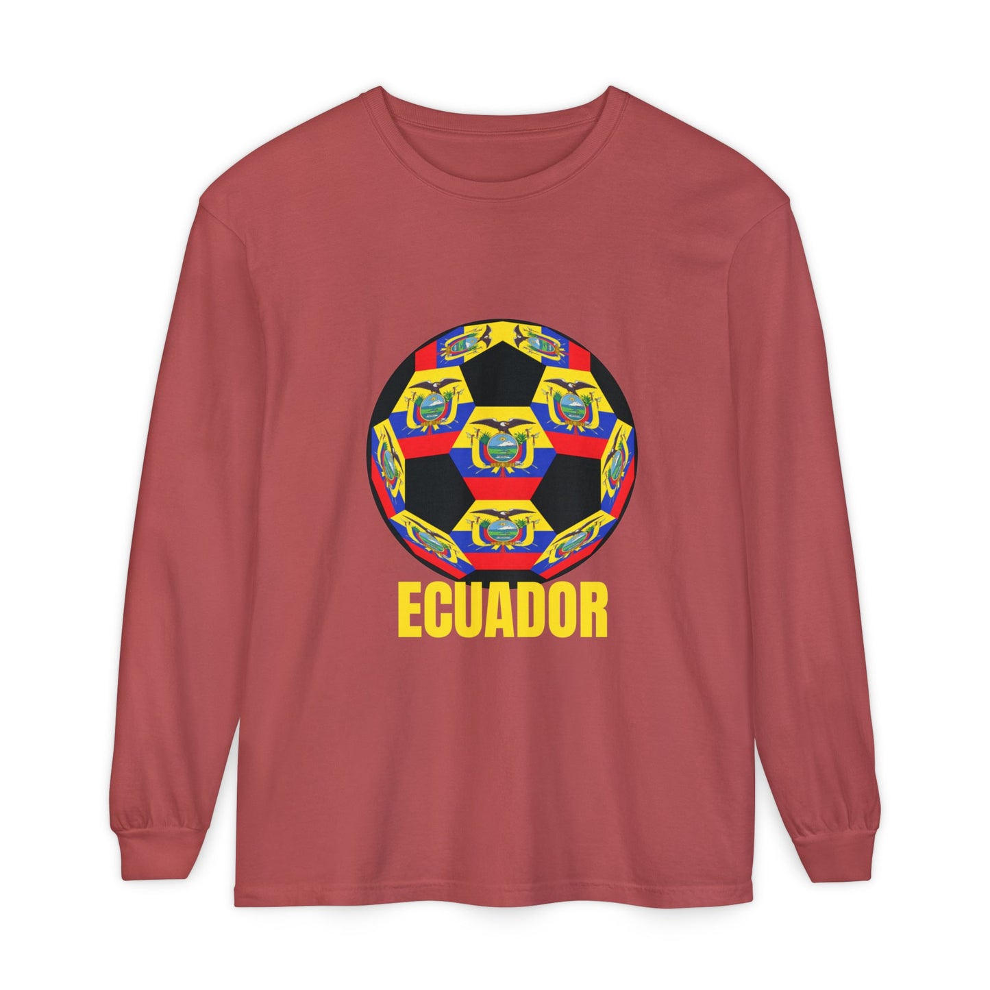 Ecuador Soccer Ball Long Sleeve Tee