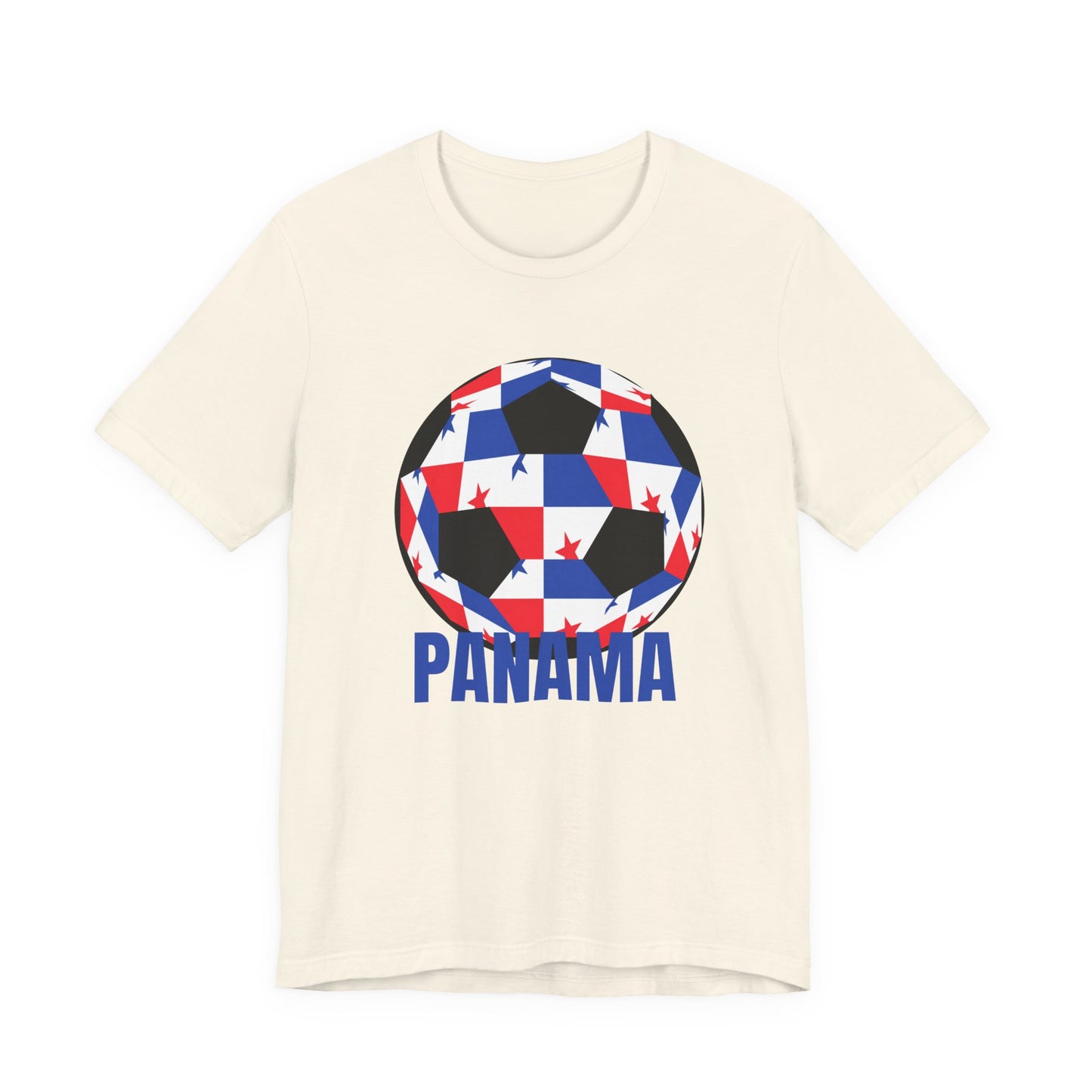 Panama Fan Specialty Soccer Ball Design T Shirt Black Text