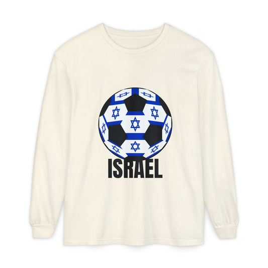 Israel Fan Specialty Soccer Ball Design Long Sleeve Tee