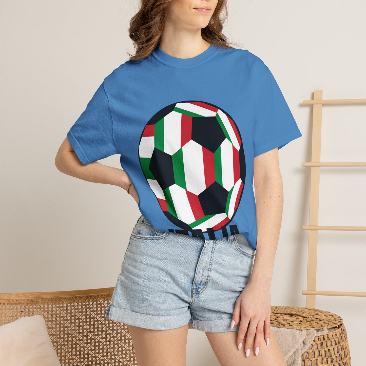 Italia Fan Specialty Soccer Ball Design T Shirt
