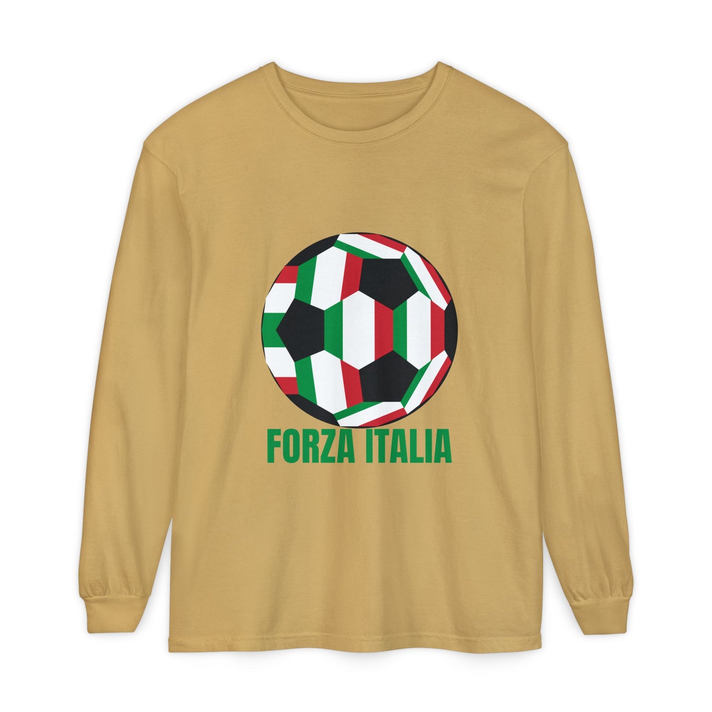 Forza Italia Fan Specialty Soccer Ball Design Long Sleeve Tee