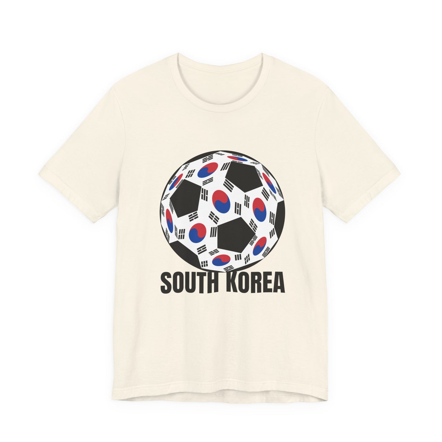 South Korea Fan Specialty Soccer Ball Design T Shirt Black Text